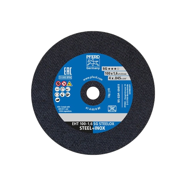 Pferd Die Grinder Wheel, 60 Grit, 4"x1/16 69411 - main